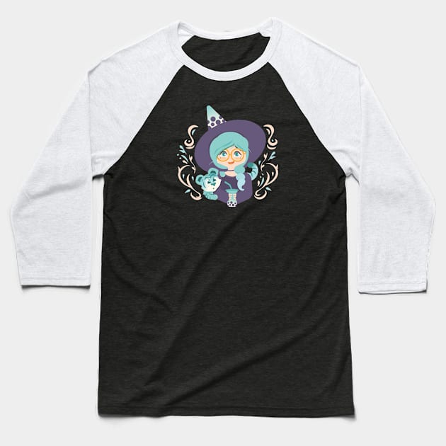 Boba Witch Baseball T-Shirt by zacrizy